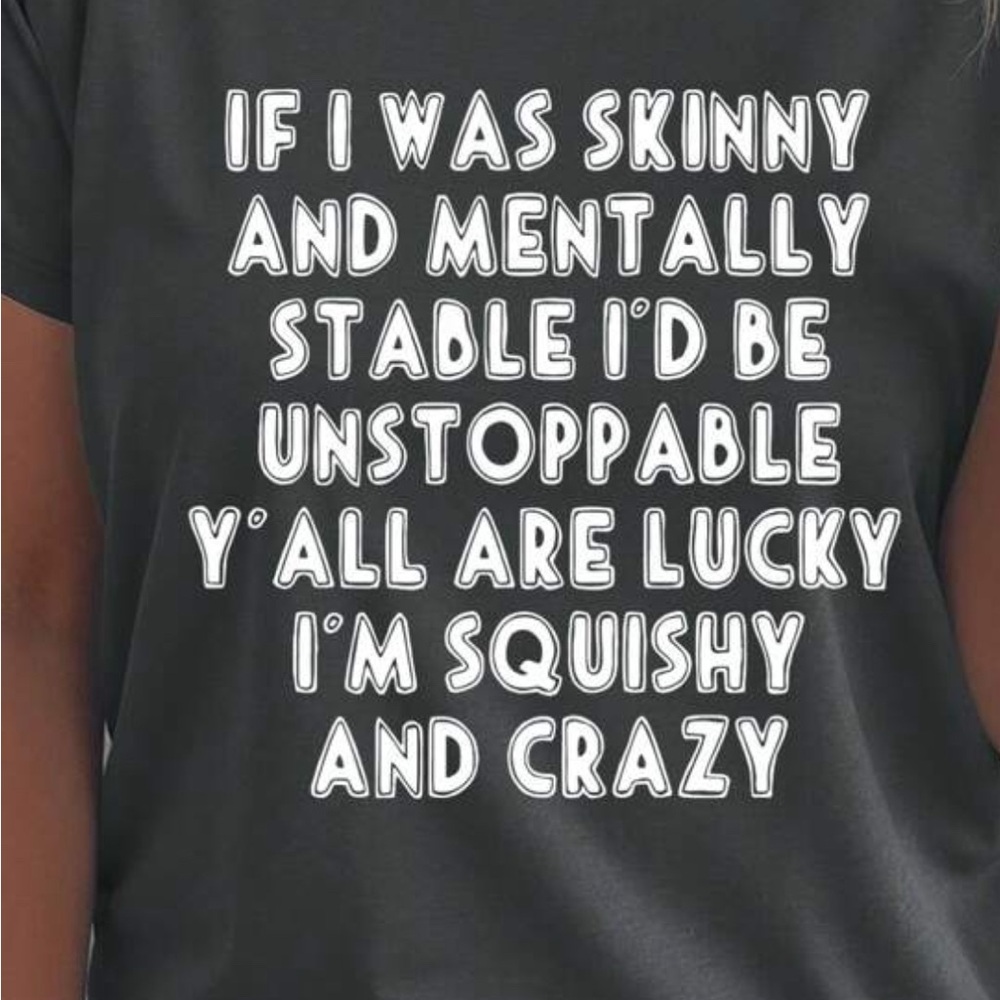 New Ladies Plus 1X (14) Grey Graphic T Shirt